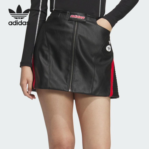 Adidas/阿迪达斯正品三叶草女士亲肤时尚经典潮流皮短裙 JM8025