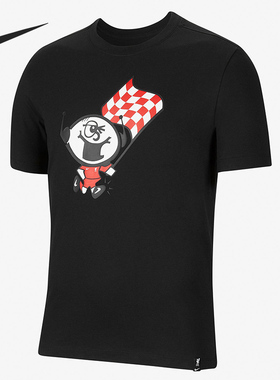 Nike/耐克正品男士圆领图案罗纹运动短袖常规T恤CZ8263-010