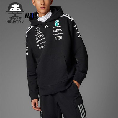 Adidas/阿迪达斯正品2025新款男士经典宽松针织连帽卫衣JW5385