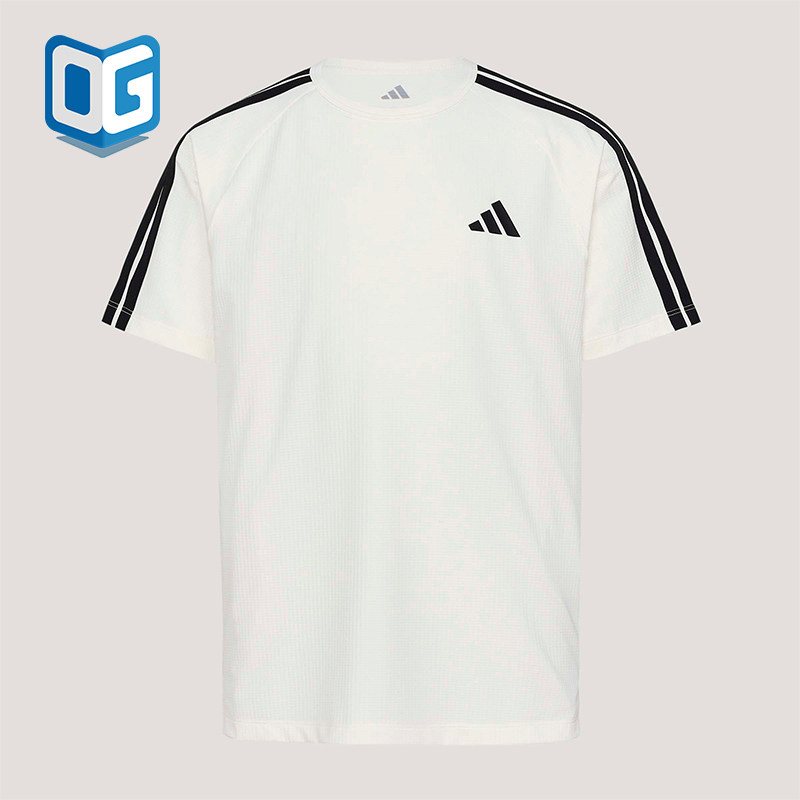 Adidas/阿迪达斯正品夏季儿童透气圆领日常运动轻盈短袖T恤KY8365 - 实物图