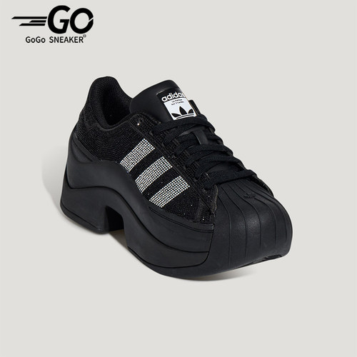 Adidas/阿迪达斯正品三叶草女士休闲经典厚底闪钻运动鞋IH1663
