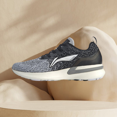 李宁女鞋岚女子一体织减震跑鞋运动鞋休闲鞋时尚秋ARHP214