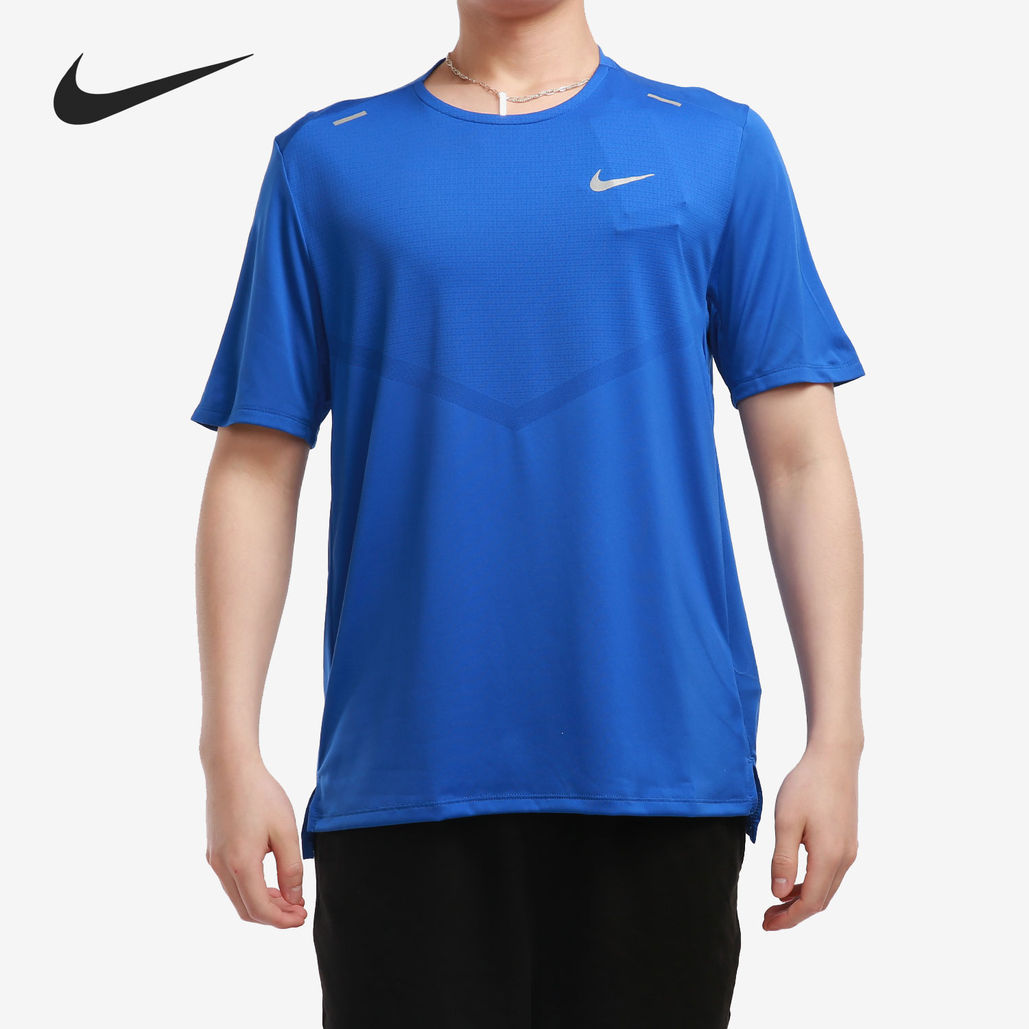 Nike/耐克正品男子排汗透气反光跑步运动短袖T恤 CZ9185-481