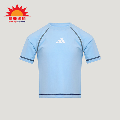 Adidas/阿迪达斯正品夏季儿童休闲柔软弹力圆领运动短袖T恤KY8372