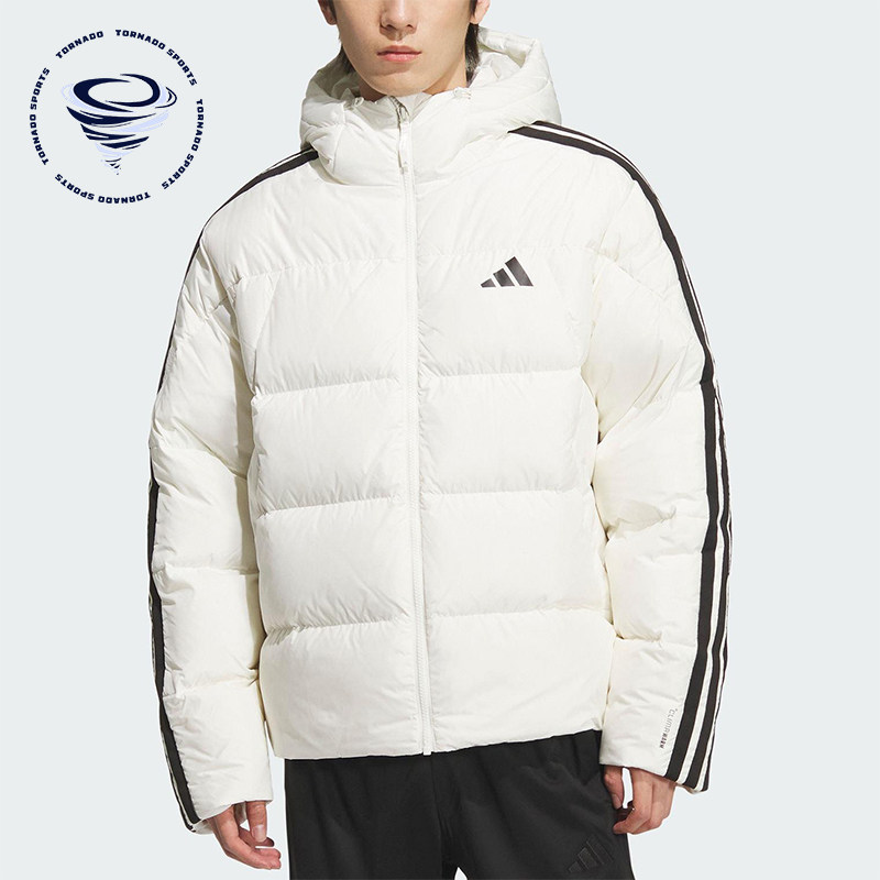 Adidas/阿迪达斯正品3S PUFF D JKT男士连帽保暖日常羽绒服KC2494