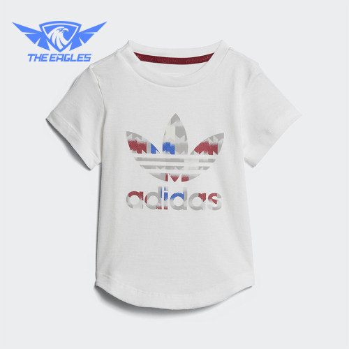 Adidas/阿迪达斯正品2025婴童休闲圆领透气运动印花短袖T恤CE4370