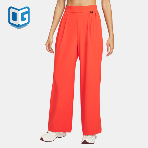 Nike/耐克正品Dri-FIT 女士运动高腰阔腿休闲透气长裤HQ0236-633