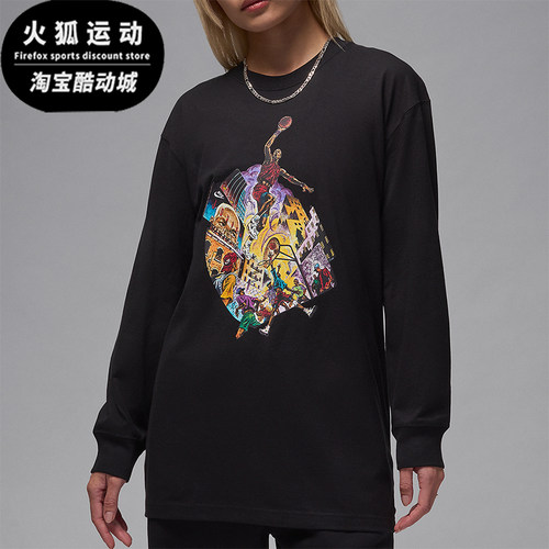 耐克女士漫画运动印花透气长袖
