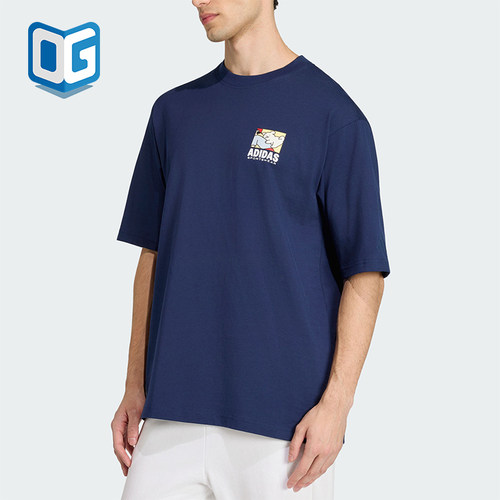 Adidas/阿迪达斯正品2026年夏季男士宽松经典运动休闲短袖KE4338