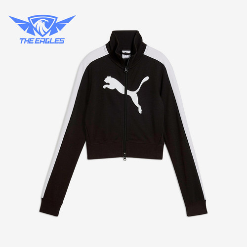 Puma/彪马正品ARCHIVE T7 Sl女士运动短款修身针织外套634052-01