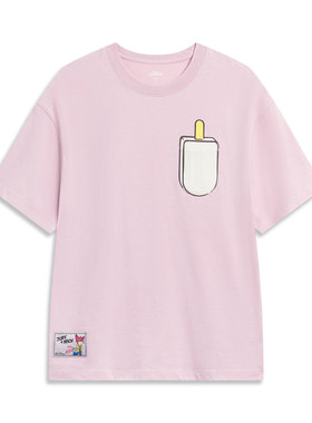 Lining/李宁正品疯狂动物城联名女子宽松运动休闲短袖T恤AHST276