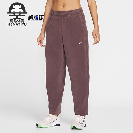 Nike/耐克正品2025冬季款女士休闲中腰摇粒绒刺绣长裤HV3708-502