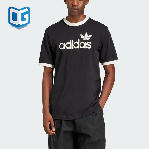 Adidas/阿迪达斯正品三叶草男士经典印花透气圆领短袖T恤JC8372
