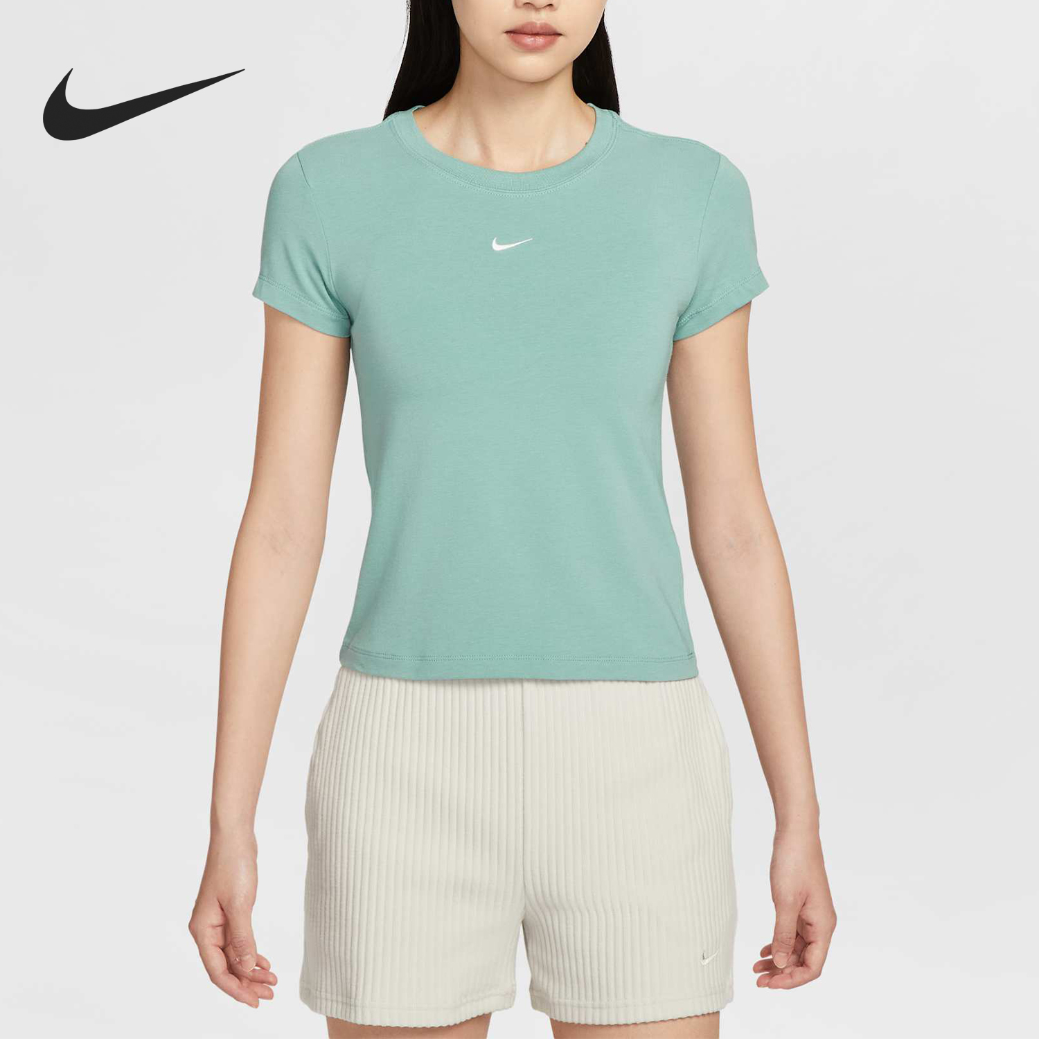 Nike/耐克官方正品夏季女士修身简约经典透气短袖T恤FV5509-018