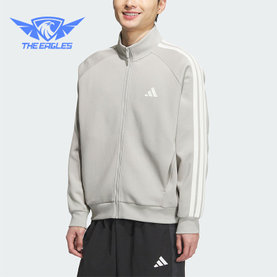 Adidas/阿迪达斯正品2025夏季款男士耐穿针织休闲立领外套KC2848