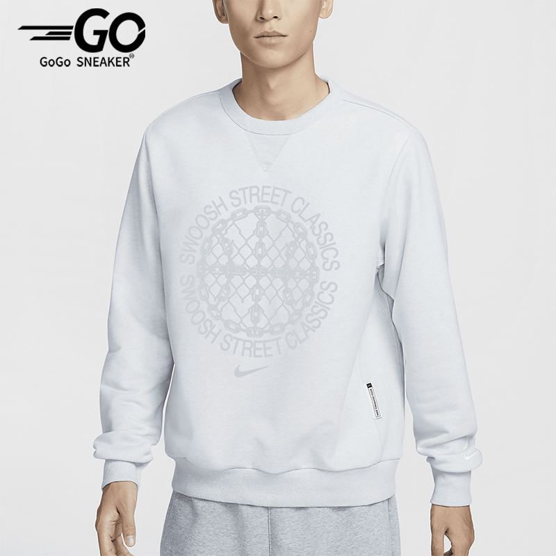 耐克男士印花宽松圆领篮球卫衣