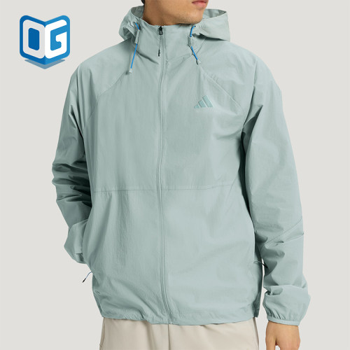 Adidas/阿迪达斯正品夏季男士多口袋凉感运动休闲连帽外套KR2512