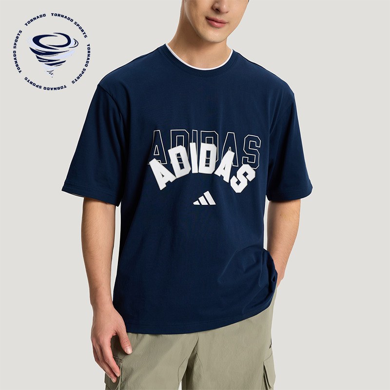 Adidas/阿迪达斯正品U 2IN1 T-SHIRT男女二合一经典短袖T恤KX0515