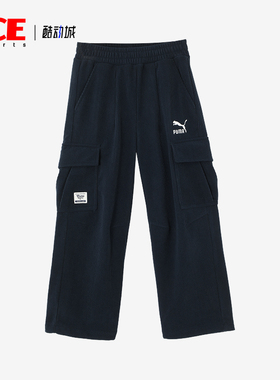 Puma/彪马正品2025大童中腰潮流休闲加绒多口袋工装裤950001-02