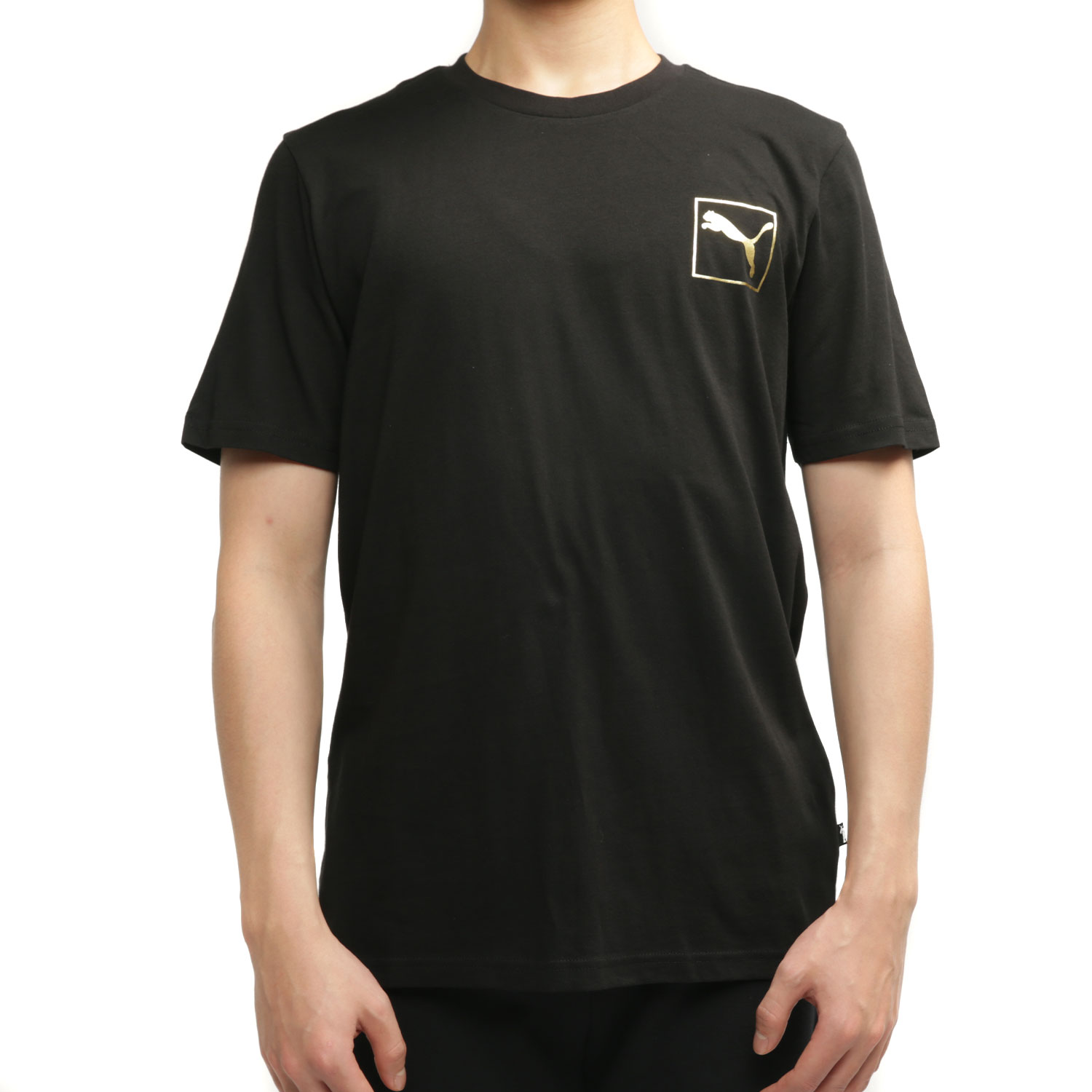 PUMA/彪马正品男装当季新款黑色金标印花运动服T恤衫587582