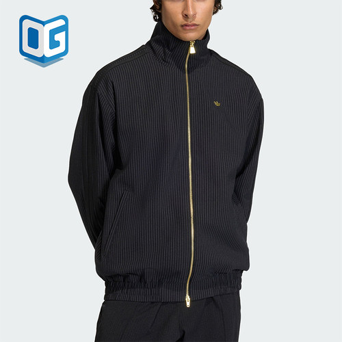 Adidas/阿迪达斯正品三叶草男士休闲立领竖条纹运动外套KC9051