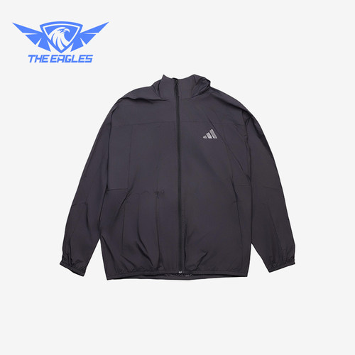 Adidas/阿迪达斯正品2025男士连帽运动训练薄款透气外套KC6009