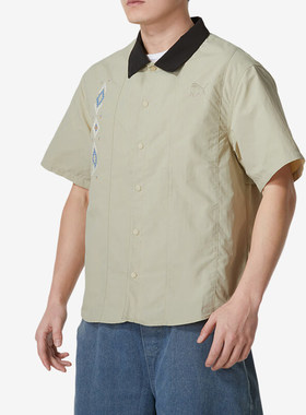 Puma/彪马正品夏季男士宽松透气运动休闲短袖衬衫626867-90