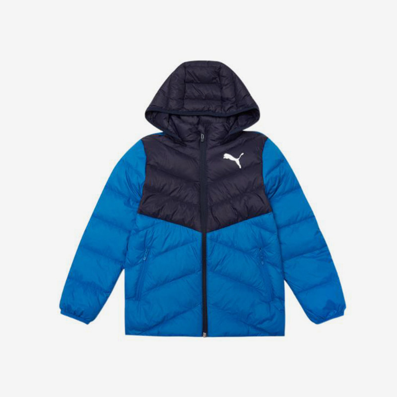 Puma彪马正品儿童连帽保暖拼色拼接拉链厚款羽绒服589565-06