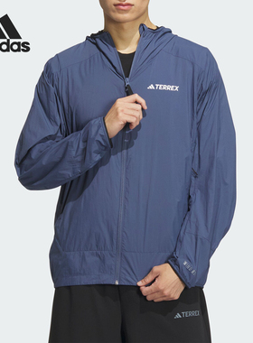 Adidas/阿迪达斯官方正品TERREX户外男士连帽轻薄夹克外套IS0272