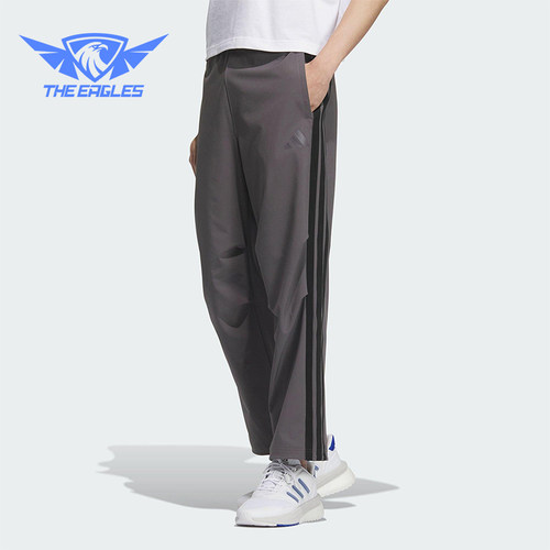 Adidas/阿迪达斯正品2025男士运动梭织经典三条纹直筒长裤KC3907