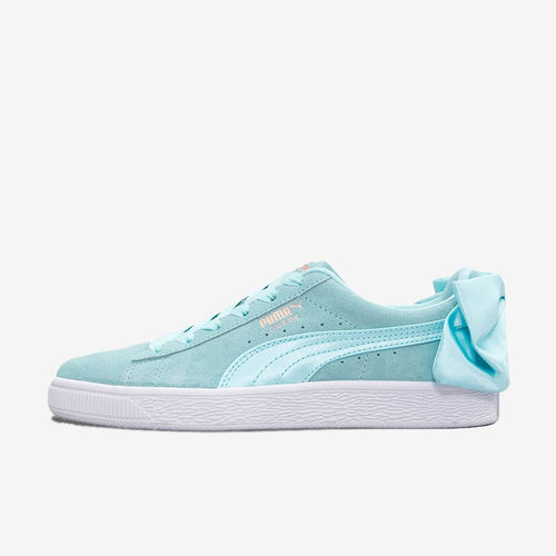 Puma彪马正品Suede女蝴蝶结低帮系带圆头轻便防滑板鞋367317-03