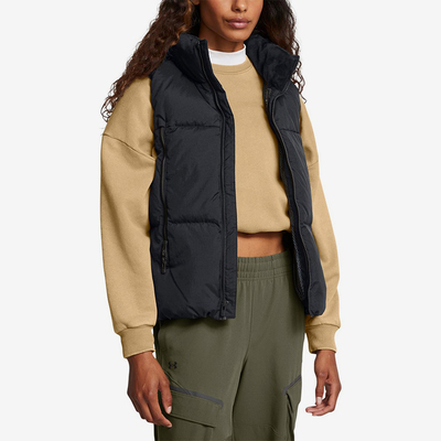 UA/安德玛正品新款女士保暖梭织立领运动训练羽绒马甲1384647-001