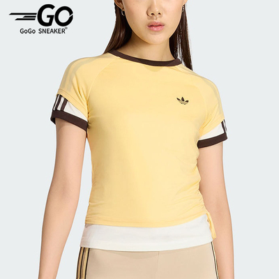 Adidas/阿迪达斯正品三叶草女士圆领双层运动修身短袖T恤KW4526