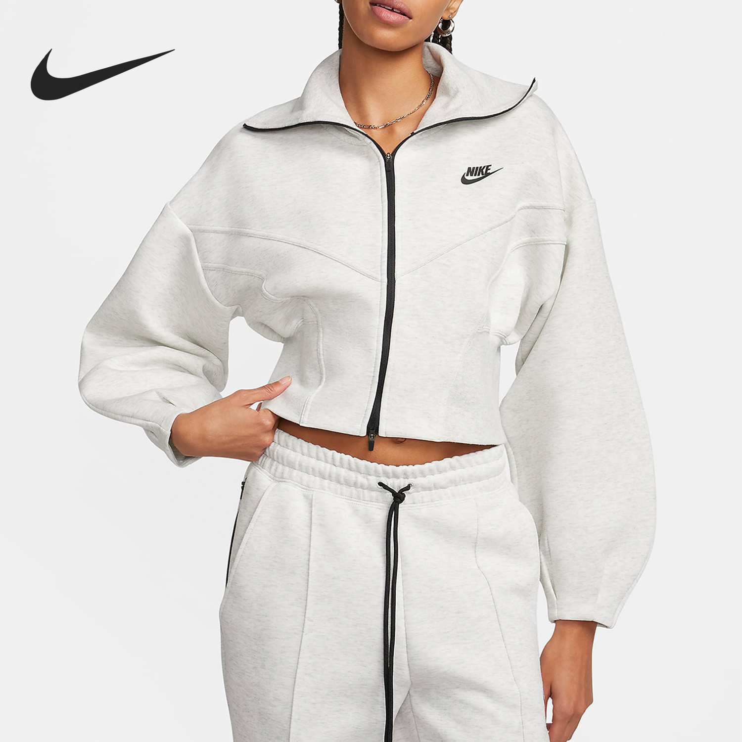 Nike/耐克官方正品当季新款女士宽松开襟运动夹克外套FN2524-013