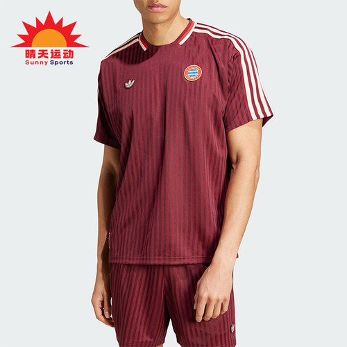 Adidas/阿迪达斯正品三叶草男士足球运动三条纹短袖JF0595