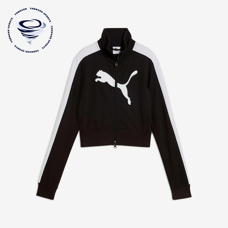 Puma/彪马正品ARCHIVE T7 Sl女士运动短款修身针织外套634052-01