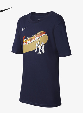 Nike/耐克正品MLB 纽约洋基队大童柔软针织短袖DX5241-410