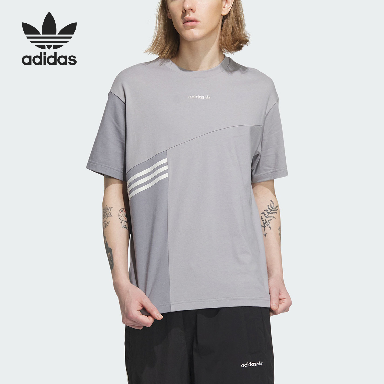 Adidas/阿迪达斯正品三叶草男女同款运动休闲短袖T恤IU4808