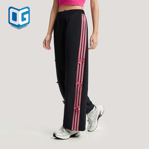 Adidas/阿迪达斯正品2026春季款女士日常直筒梭织运动长裤KR7598
