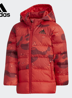 Adidas/阿迪达斯正品 冬季小童LK J AOP DOWN J短款羽绒服 EH4140