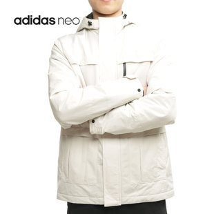 Adidas/阿迪达斯NEO 男子冬季修身连帽运动棉服 FU1033