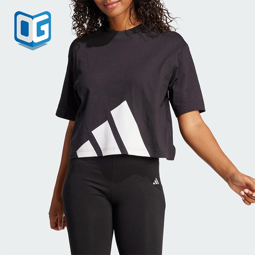 Adidas/阿迪达斯正品2025夏季款女士宽松经典落肩休闲短袖JG8736
