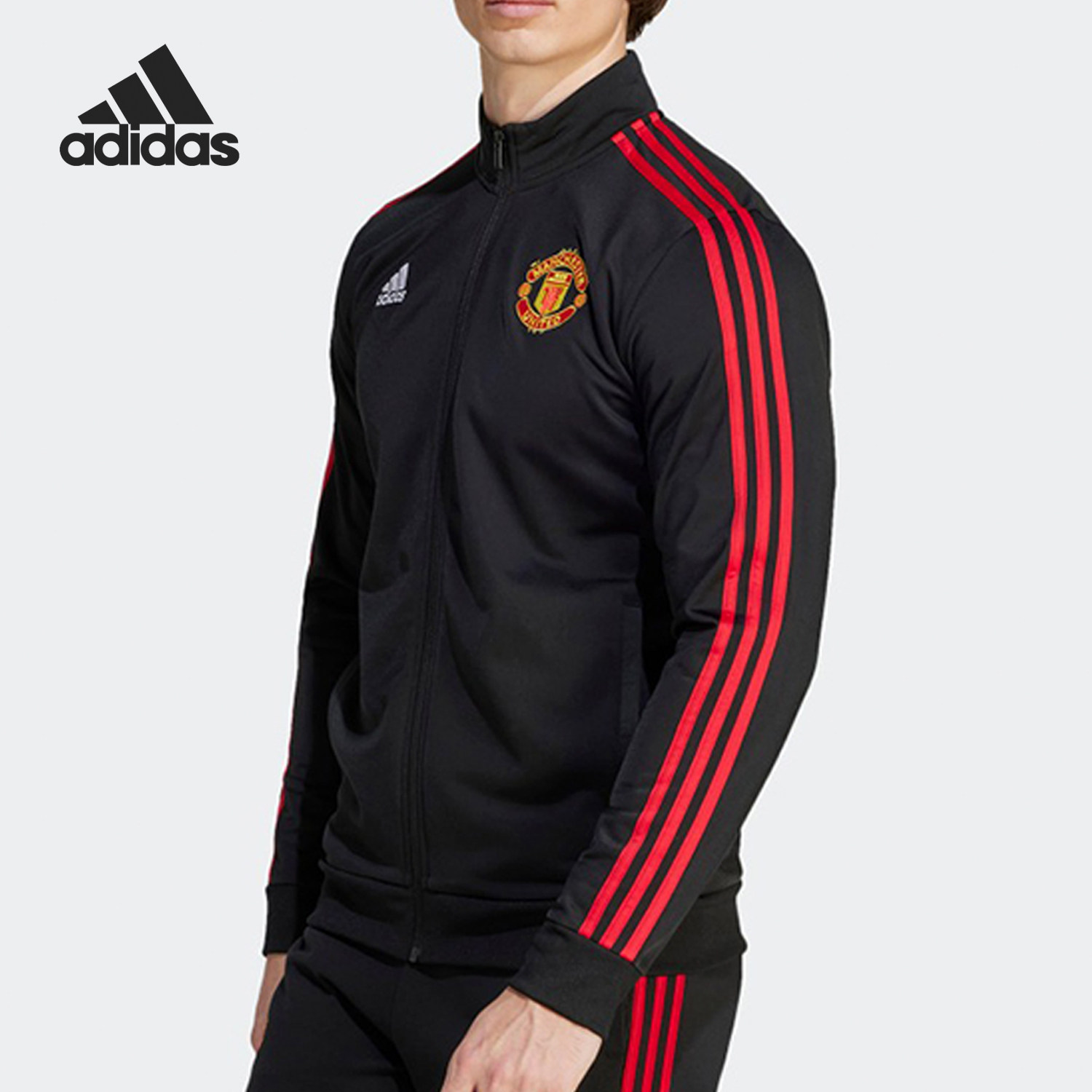 Adidas/阿迪达斯正品曼联足球男子运动立领夹克外套IA8533