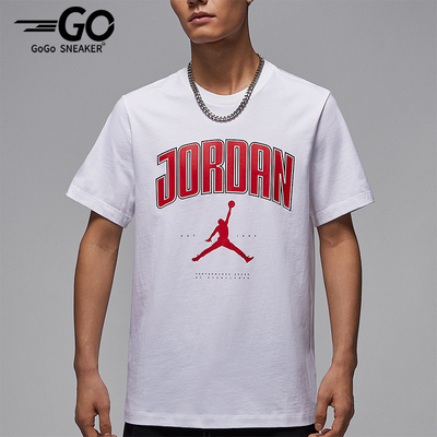 Nike/耐克正品JORDAN男士柔软经典宽松印花运动透气T恤HQ0010-100