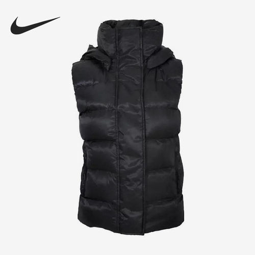 Nike耐克正品女款可拆卸连帽拉链运动休闲保暖马甲942192-010