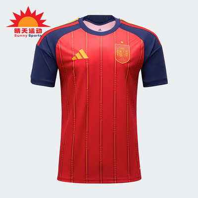 Adidas/阿迪达斯正品西班牙主场男士针织足球运动修身T恤JN4390