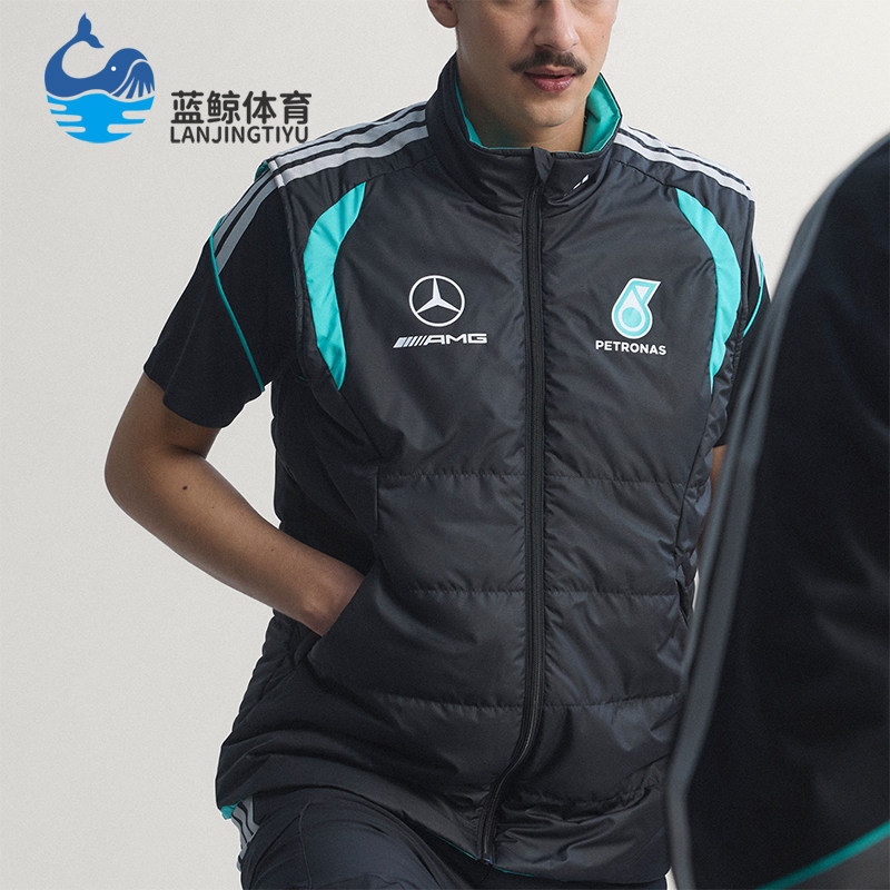 Adidas/阿迪达斯正品新款男黑蓝绿色保暖经典棉马甲背心KE5476
