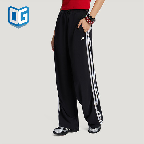 Adidas/阿迪达斯正品女士条纹宽松时尚休闲运动长裤KZ1533