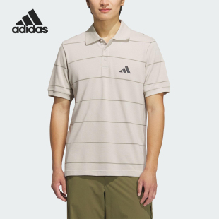 经典 款 男士 JL6044 条纹POLO衫 阿迪达斯官方正品 Adidas 2025夏季
