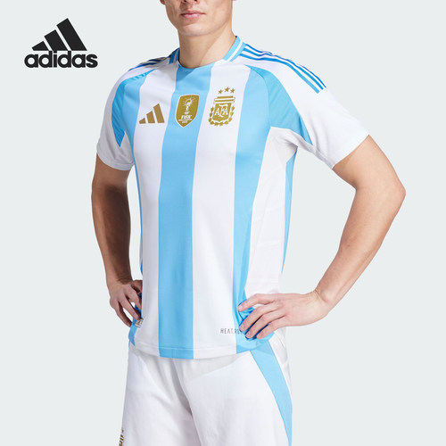 Adidas/阿迪达斯正品阿根廷队球员版主场男士足球短袖IP8388